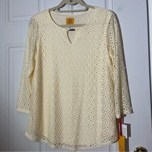 ❤️2/$15 or 3/$21❤️ NWT Pointelle Top 3/4 Sleeve, Ruby Rd. Size Medium